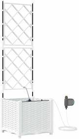 Jardineiras de Jardim 1 pc Branco 40 x 40 x 142 cm Plástico