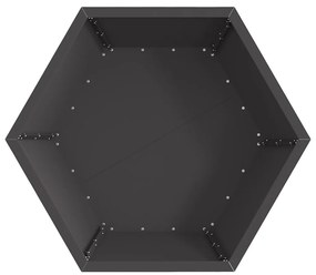Fogueira Hexagonal vidaXL Preta 75x75x28 cm em Aço