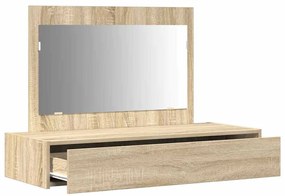 Mesa de Maquiagem Suspensa Carvalho Sonoma 100x40x70 cm