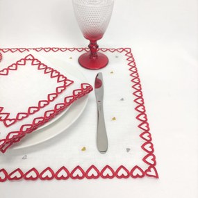 Individual/Guardanapo Toque de Amor Linho JOL