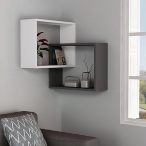 Prateleira de Parede Ring – Branco/Antracite – 68x68x60 cm