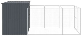 Casota p/ cães c/ parque 214x457x181 cm aço galvaniz. antracite