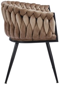 Cadeira Widny Black Veludo - Champanhe