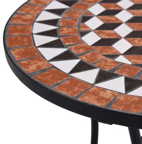 Mesa bistrô em mosaico 60 cm cerâmica castanho