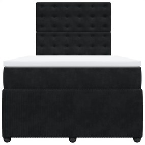 Cama boxspring com colchão 120x200 cm veludo preto