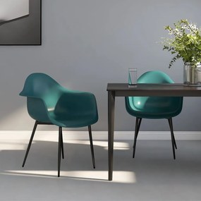vidaXL Cadeiras de jantar 2 pcs PP turquesa