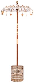 vidaXL Parasol Balinês com Base Creme 95 x 95 x 260 cm