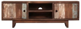 Móvel de TV vintage em madeira de acácia maciça 118x30x40 cm