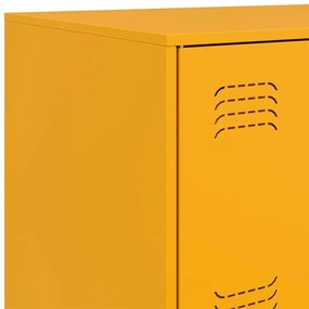 Aparador 67x39x107 cm aço amarelo mostarda