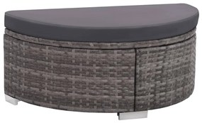 Conjunto de lounge de jardim com 8 peças e almofadas, vime sintético,