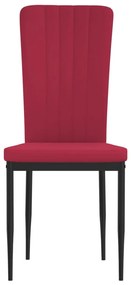 Cadeiras de jantar 4 pcs veludo vermelho tinto