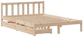 Cama sem colchão 140x200 cm madeira de pinho maciça