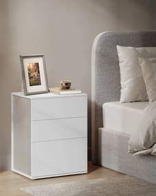 Mesa de cabeceira com 3 gavetas 35 x 45 x 58,7 cm branca-cappuccino bege