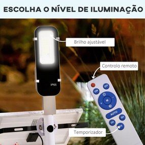 Outsunny Candeeiro Solar de Exterior com 54 LED Candeeiro de Parede de