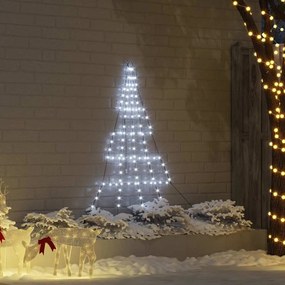 vidaXL Árvore de Natal LED com 112 LEDs Branco frio 182 cm Metal
