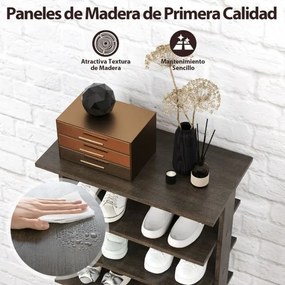 Sapateira vertical para sapatos 47 x 25,5 x 110 cm com 7 níveis Cinzenta