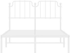 Estrutura de cama com cabeceira 120x200 cm metal branco