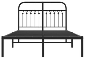Estrutura de cama com cabeceira 120x200 cm metal preto