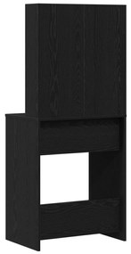 Mesa de Maquilhagem LED vidaXL em Carvalho Preto, 60x40x140 cm, Feita