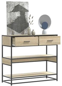 Mesa consola 90x35x80 cm derivados de madeira carvalho sonoma