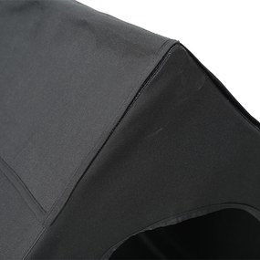 Casa para Cão Preto Tecido Oxford e Aço