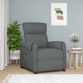 vidaXL Poltrona reclinável elétrica tecido cinzento-escuro