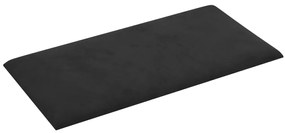 Painel de parede 12 pcs 30x15 cm veludo 0,54 m² preto