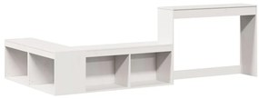 Mesa cabeceira c/ secretária 232x112x75 cm pinho maciço branco