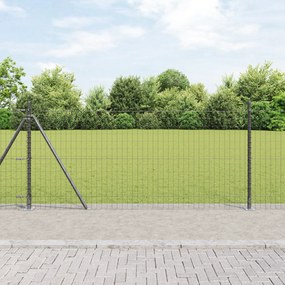 Cerca Euro com 7 Postes de Flange 1x10 m de Aço Galvanizado