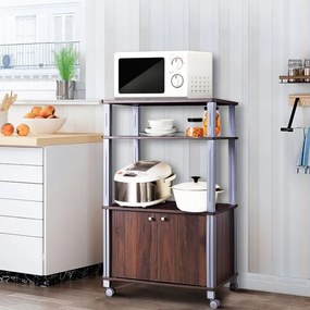 Estante para micro-ondas e Arrumação de cozinha 60 x 40 x 98 cm Castanho