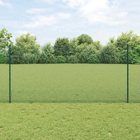 vidaXL Cerca de Arame Soldado com 5 Postes U Verde 1,2x10 m Aço