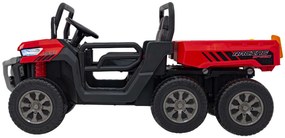 Carro elétrico para Crianças 4x4 12V Farmer Truck Speed 900 Rodas de EVA, Assento de couro Vermelho