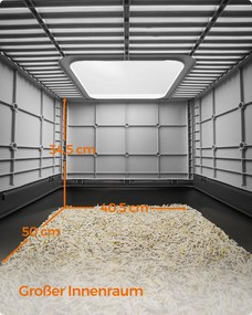 Caixa de areia para gatos com tampa e pá espaçoso Cinzento antracite