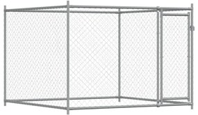 Jaula para cão com portas 6x2x1,5 m aço galvanizado cinzento