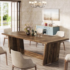 Mesa de jantar de 70 de 8 polegadas feita de madeira no estilo da casa de campo para 4 6 pessoas