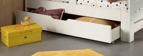 Cama infantil JUMPER transformável em 3 medidas 140, 160 e 200 cm + Estrado + Gaveta + colchão (140 + 60 cm) Branco