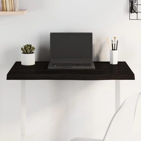 vidaXL Tampo de mesa 80x40x(2-4) cm carvalho tratado castanho-escuro
