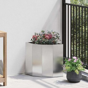 vidaXL Vaso de Canto Prateado 30 x 30 x 35 cm Aço inoxidável