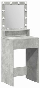 Mesa de Maquilhagem com Luzes LED em Cinzento Betão 50x41x135 cm