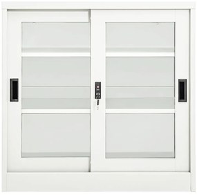 Armário com porta deslizante aço 90x40x90 cm branco