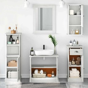 Conjunto de Móveis para Banheiro com gaveta 5 pcs Branco antigo