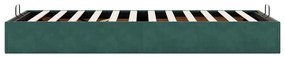 Ottoman Bed Frame Sem Colchão Verde Escuro 100x200 cm Veludo