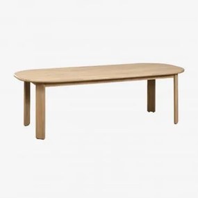 Oval Dining Table In Acacia Wood Uleno Marrom Acácia Claro - Sklum