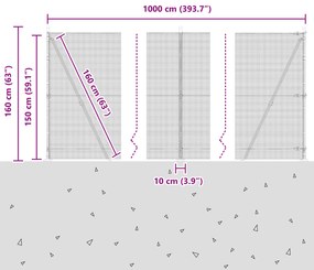 Cerca de Arame Soldado com 7 Postes Flanged 1.5 x 10 m Aço Galvanizado