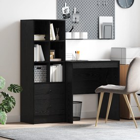 vidaXL Mesa com Armazenamento Carvalho Preto Madeira de Engenharia