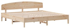 Cama sem colchão 200x200 cm madeira de pinho maciça