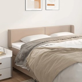 Cabeceira cama abas couro artificial 183x16x78/88 cm cappuccino