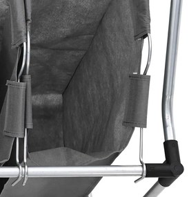 Cesto para roupa suja com rodas 4 compartimentos cinzento