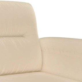 2 pcs conj. sofás c/ almofadões tecido de microfibra cor creme