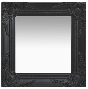 Espelho de parede estilo barroco 40x40 cm preto